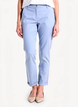 Pantalon chino tissage popeline taille normale bleu EAST DRIVE femme