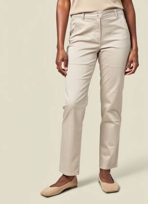 Pantalon 7/8 stretch taille normale beige EAST DRIVE femme