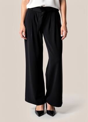 Pantalon large tissage popeline taille normale noir IKKS femme