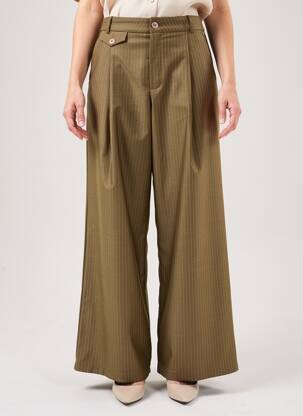 Pantalon large tissage popeline taille normale vert FREEMAN T.PORTER femme