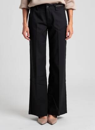 Pantalon flare taille à pinces taille haute noir FREEMAN T.PORTER femme