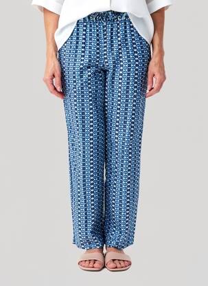 Pantalon droit tissage crêpe taille normale bleu OLSEN femme