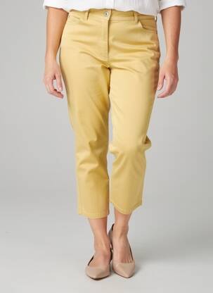 Pantalon 7/8 stretch taille normale jaune OLSEN femme