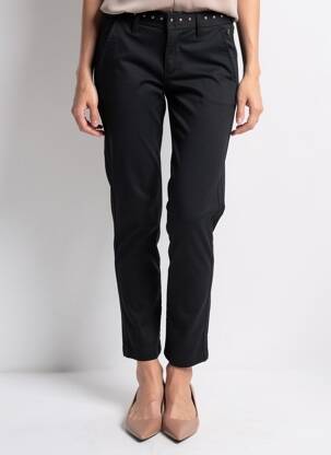 Pantalon chino tissage popeline taille normale noir FREEMAN T.PORTER femme