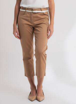 Pantalon 7/8 stretch taille basse marron BETTY BARCLAY femme