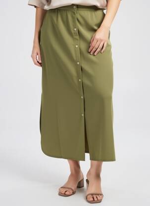 Jupe longue coupe fluide vert TANTÄ femme