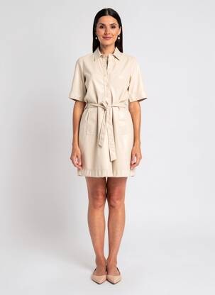 Robe courte manches courtes manches courtes beige ESQUALO femme