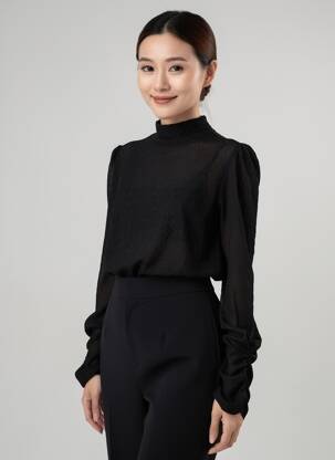 Top stretch manches longues noir ESQUALO femme