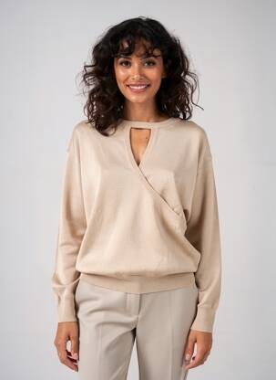 Pull stretch manches longues beige ESQUALO femme