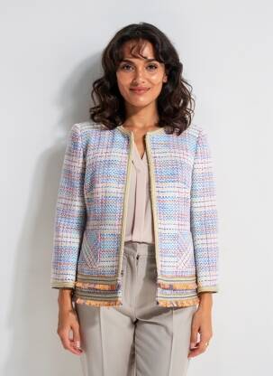 Veste chic poches bleu BARILOCHE femme