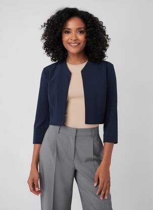 Boléro coupe cintrée bleu VERA MONT femme