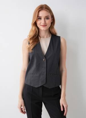 Gilet sans manche poches noir FREEMAN T.PORTER femme