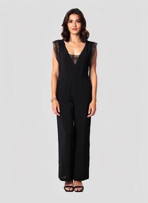 Combi-pantalon tissage crêpe manches courtes noir ARTLOVE femme