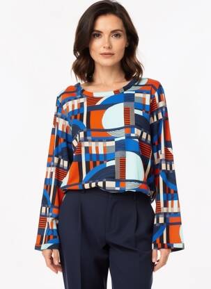 Top manches longues manches longues bleu MADE IN SENS femme