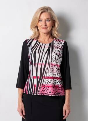Top manches longues manches longues noir BARBARA LEBEK femme