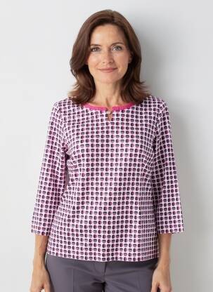 Top imprimé fantaisie manches 3/4 violet RABE femme