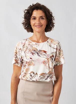 Top imprimé fantaisie manches courtes rose GERRY WEBER femme