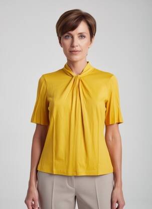 Top manches courtes manches courtes jaune MADEMOISELLE YEYE femme