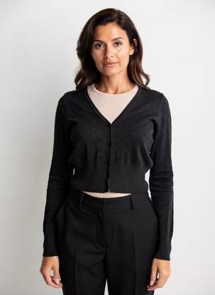 Gilet manches longues resserrée sur le bas noir KING LOUIE femme