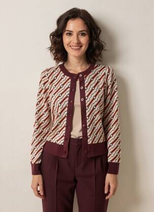 Gilet manches longues col rond violet KING LOUIE femme