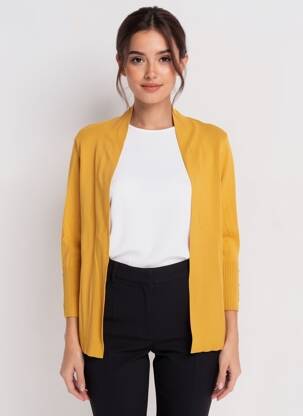 Gilet manches longues manches 3/4 jaune CONCEPT  K femme