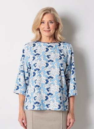 Top manches longues manches longues bleu BARBARA LEBEK femme