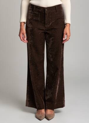 Pantalon flare stretch taille normale marron DERHY femme