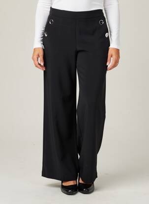 Pantalon large fermeture zip latéral taille normale noir GREGORY PAT femme