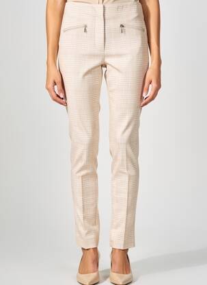 Pantalon slim taille élastique taille normale beige GARDEUR femme