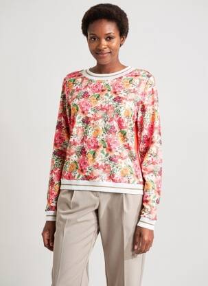 Sweat-shirt stretch manches longues orange PAUL BRIAL femme