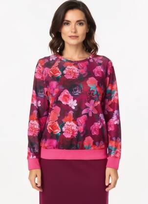 Sweat-shirt stretch manches longues rose PAUL BRIAL femme