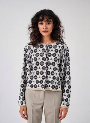 Gilet manches longues col rond noir AGATHE & LOUISE femme