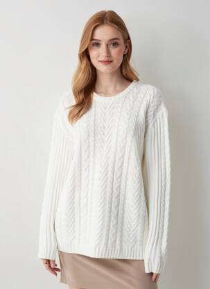 Pull resserrée sur le bas manches longues beige LEE COOPER femme