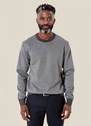 Pull col rond manches longues vert I.ODENA homme