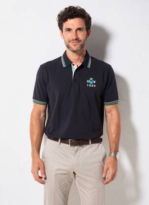 Polo coupe droite manches courtes noir BLACK WELLIS homme