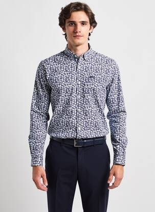 Chemise manches longues imprimé fantaisie bleu LEE COOPER homme