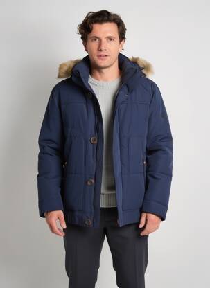 Parka manches longues sans capuche bleu CALAMAR homme