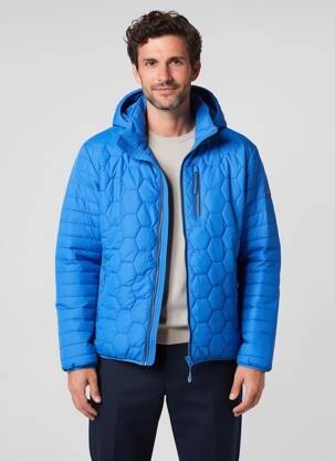 Doudoune manches longues a capuche bleu NORTH VALLEY homme
