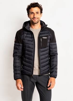 Doudoune manches longues a capuche noir NORTH VALLEY homme