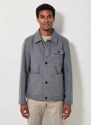 Manteau court col chemisier sans capuche gris TIFFOSI homme