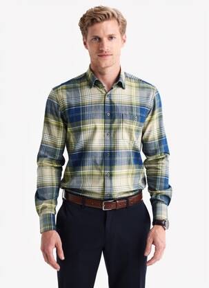 Chemise manches longues imprimé fantaisie bleu REDMOND homme