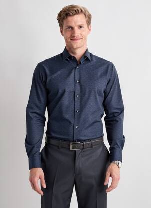 Chemise manches longues imprimé fantaisie bleu MARVELIS homme