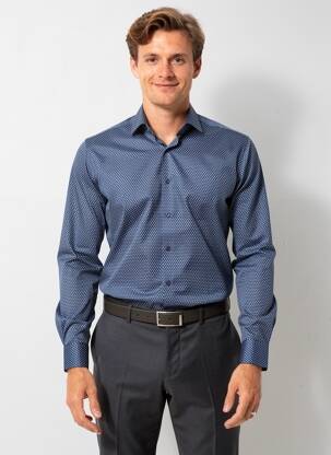 Chemise manches longues imprimé fantaisie bleu MARVELIS homme