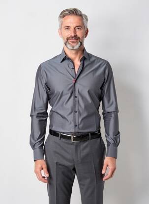 Chemise manches longues imprimé fantaisie gris MARVELIS homme