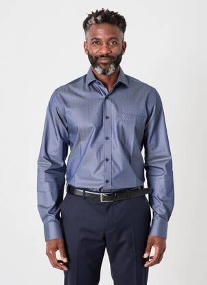 Chemise manches longues imprimé fantaisie bleu MARVELIS homme