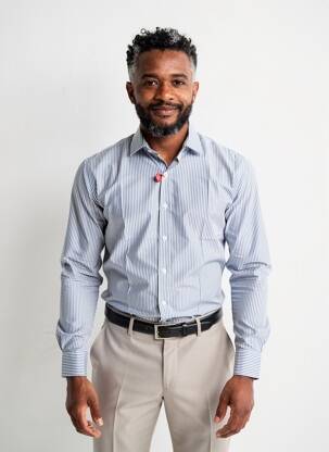 Chemise manches longues coupe cintrée bleu MARVELIS homme