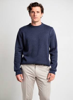 Pull col rond manches longues bleu STIL PARK homme