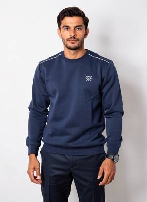 Sweat-shirt manches longues manches longues bleu ELLE EST OU LA MER homme