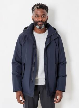 Doudoune manches longues a capuche bleu THOMAS GOODWIN homme