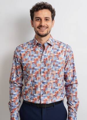 Chemise manches longues poches bleu MARVELIS homme